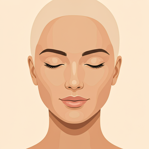 Close up of a serene face meditating